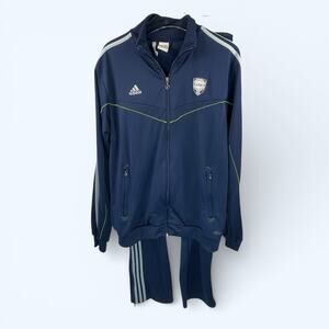 Adidas Adipure Clima365 Soccer Track Suit Blue w/ White Stripe Men Large